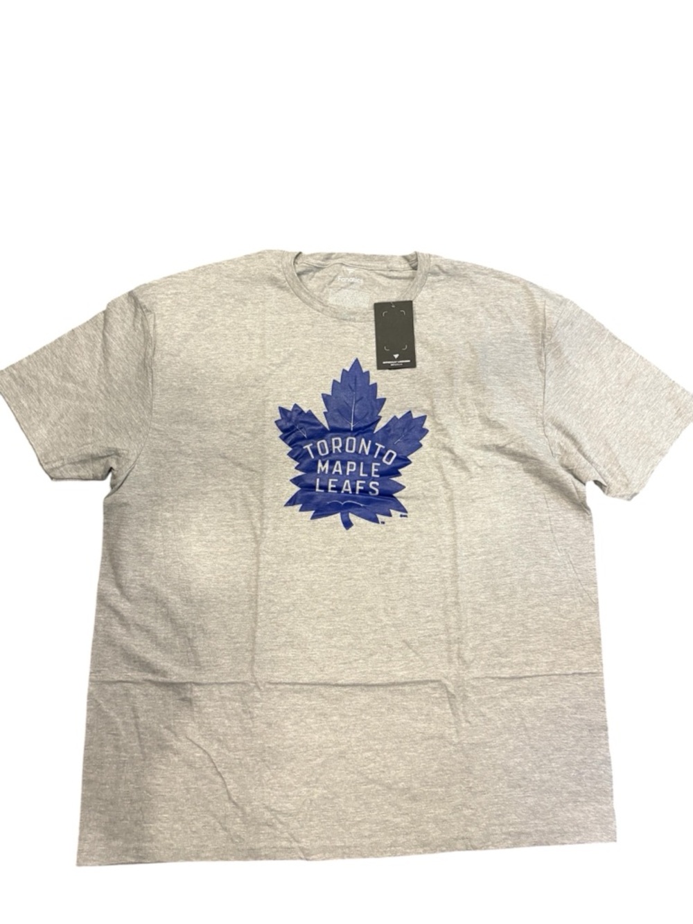 Fanatics Heather Gray Toronto Maple Leafs Long-Sleeve Tee with Blue Leaf Logo